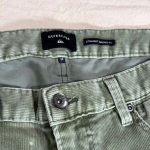 Quiksilver Corduroy Straight Tapered Pants in Sage